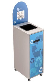 MULTIPLUS Station de recyclage avec couvercle 120L #NIMU120P4PCBLA
