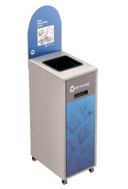 MULTIPLUS Station de recyclage avec couvercle 120L #NIMU120P6PCBLA