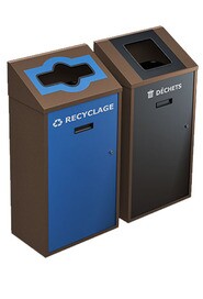 TRANSIT Double Wall Mounted Recycling Station 58L #NITR5802MUBRU
