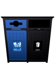 AURA Double Mixed Recycling Containers with Panel 64 Gal #BU111860000