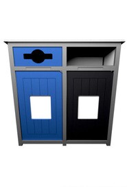 AURA Mixed Recycling Containers with Panel 64 Gal #BU179113000