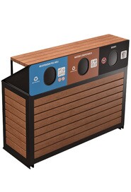 CHARLEVOIX 3-Stream Recycling Station 110L #NICH11003TAB
