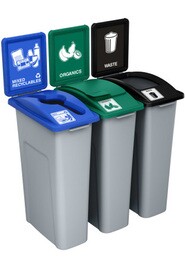 WASTE WATCHER Îlot avec panneaux déchet, recyclables et compost 69 gal #BU202785000