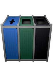 VENTURE Poubelles de recyclage 3 voies  69 gal #BU162548000