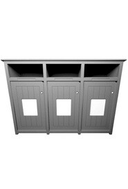 AURA Grey Recycling Station with Panel 96 Gal #BU176637000