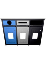 AURA 3 Compartments Recycling Station 96 Gal #BU205763000