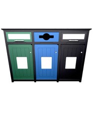 AURA Lockable Triple Recycling Station 96 Gal #BU208688000