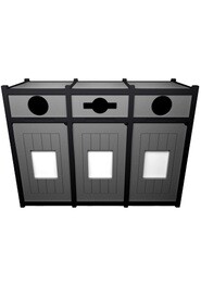 VISION 3-Ways Recycling Station 96 Gal #BU176448000