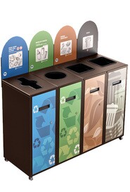 MULTIPLUS 4-Stream Recycling Station 58L #NIMU5804P4BRU