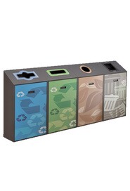 TRANSIT Wall Mounted 4-Stream Recycling Station 87L #NITR8704CUST