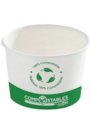 Bol en carton compostable blanc pour nourriture #GL062080000