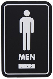 English and Braille Emboss Washroom Pictogram #FR960BLK000