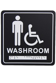 Pictogramme pour toilette anglais et braille #FR962BLK000