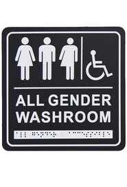 Washroom Gender Neutral with Braille Emboss #FR966BLK000
