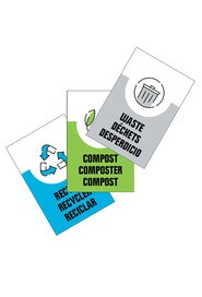 Affiches autocollantes trilingues pour station de recyclage #GL009521000