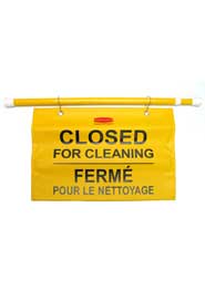 Bilingual Hanging Sign "Closed for Cleaning" #RB009S16JAU