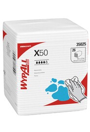 35025 Wypall X50 White Quaterfold Cleaning Cloths #KC035025000