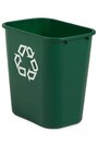 2956 Deskside Recycling Container with Logo Green 6 gal #RB295606VER