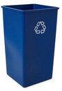 395973 UNTOUCHABLE Poubelle de recyclage carré bleu 50 gal #RB395973BLE