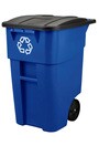 Blue Recycling Rollout Container with Lid, 50 gal #RB9W2773BLE