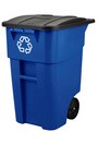 9W27 BRUTE Poubelle de recyclage sur roue 50 gal #RB9W2773BLE