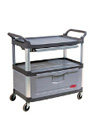 Utility Cart 4094 Three Shelves X-Tra with Lockable Cabinet #RB004094GRI