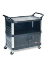 Service Cart with 3-Shelf, 3 End Panels and Lockable Doors Rubbermaid 4094 #RB004095NOI