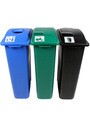 WASTE WATCHER Triple Containers for Waste, Bottles and Compost 69 Gal #BU101065000