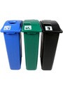 WASTE WATCHER Triple Containers for Waste, Bottles and Compost 69 Gal #BU101064000