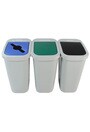 BILLI BOX 3-Stream Recycling Wastebasket 30 Gal #BU100887000