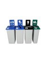 Quatre contenants canette, papier, organique et déchet Waste Watcher XL, ouvert #BU101358000