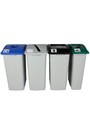 Quatre contenants canette, papier, organique et déchet Waste Watcher XL, ouvert #BU101355000