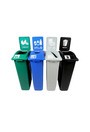 Quadruple contenants canettes, papier, compost et déchets Waste Watcher, Ouvert et Base colorée #BU101086000