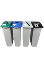 Quadruple contenants canettes, papier, compost et déchets Waste Watcher, ouvert #BU101006000