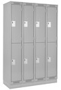 Bank of 4 2-tiers Steel Clean-Line™ Lockers, Assembled #TQ0FJ231000