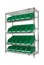 Slanted Wire Shelf with Bins, 5 Tiers #TQ0RN664000