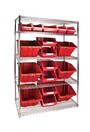 Heavy-Duty Wire Shelving Units with Storage Bins, 5 Tiers #TQ0RL838000