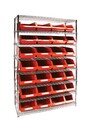 Heavy-Duty Wire Shelving Units with Storage Bins, 8 Tiers #TQ0RL834000