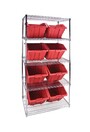 Heavy-Duty Wire Shelving Units and Storage Bins, 5 Tiers #TQ0RL826000