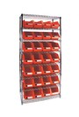 Heavy-Duty Wire Shelving Units with Storage Bins, 8 Tiers, 18" D #TQ0RL822000