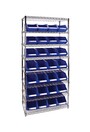 Heavy-Duty Wire Shelving Units with Storage Bins, 8 Tiers, 18" D #TQ0RL819000