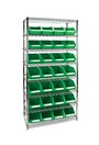 Heavy-Duty Wire Shelving Units with Storage Bins, 8 Tiers, 14" D #TQ0RL817000