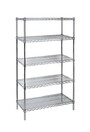 Heavy-Duty Chromate Wire Shelving, 5 Tiers, 600 lbs/shelf #TQ0RL081000