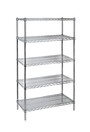 Heavy-Duty Chromate Wire Shelving, 5 Tiers, 800 lbs/shelf #TQ0RL077000