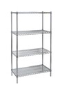 Standard-Duty Chromate Wire Shelving, 4 Tiers, 500 lbs/shelf #TQ0RN529000