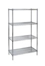 Heavy-Duty Chromate Wire Shelving, 4 Tiers, 600 lbs/shelf #TQ0RL065000