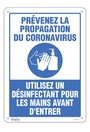 Enseigne "Prévenez le Coronavirus, utilisez un désinfectant pour les mains" #TQSGU361000