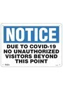"COVID-19 No Unauthorized visitors"  Safety Sign #TQSGU346000
