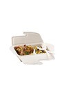 Boîte à lunch en pulpe refermable avec 2 compartiments #EC400929100