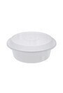 Contenant rond en plastique recyclable et réutilisable avec couvercle #EC450552200